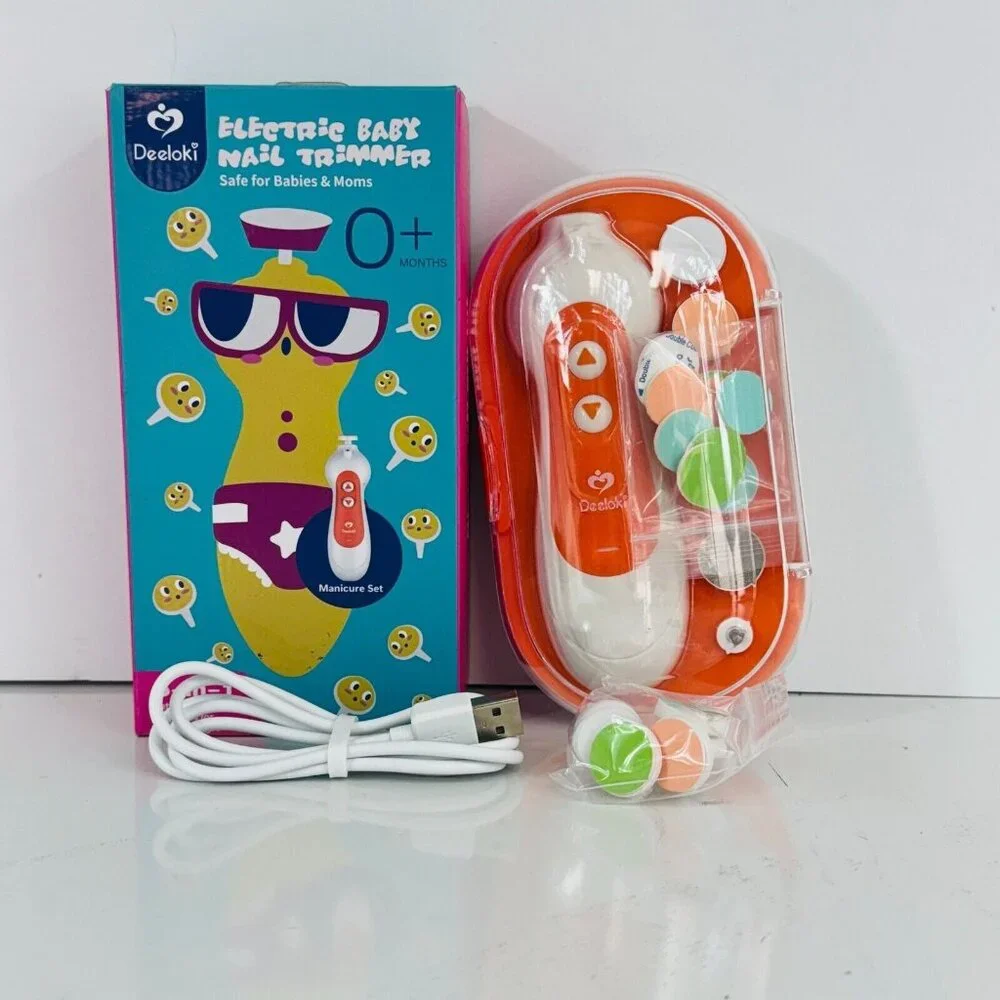 Deeloki Electric Baby Nail Trimmer 6-In-1 Set Safe For Babies & Moms 2-Pack